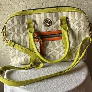 Spartina 449: Veranda Satchel Crossbody Bag- Geometric Pattern
